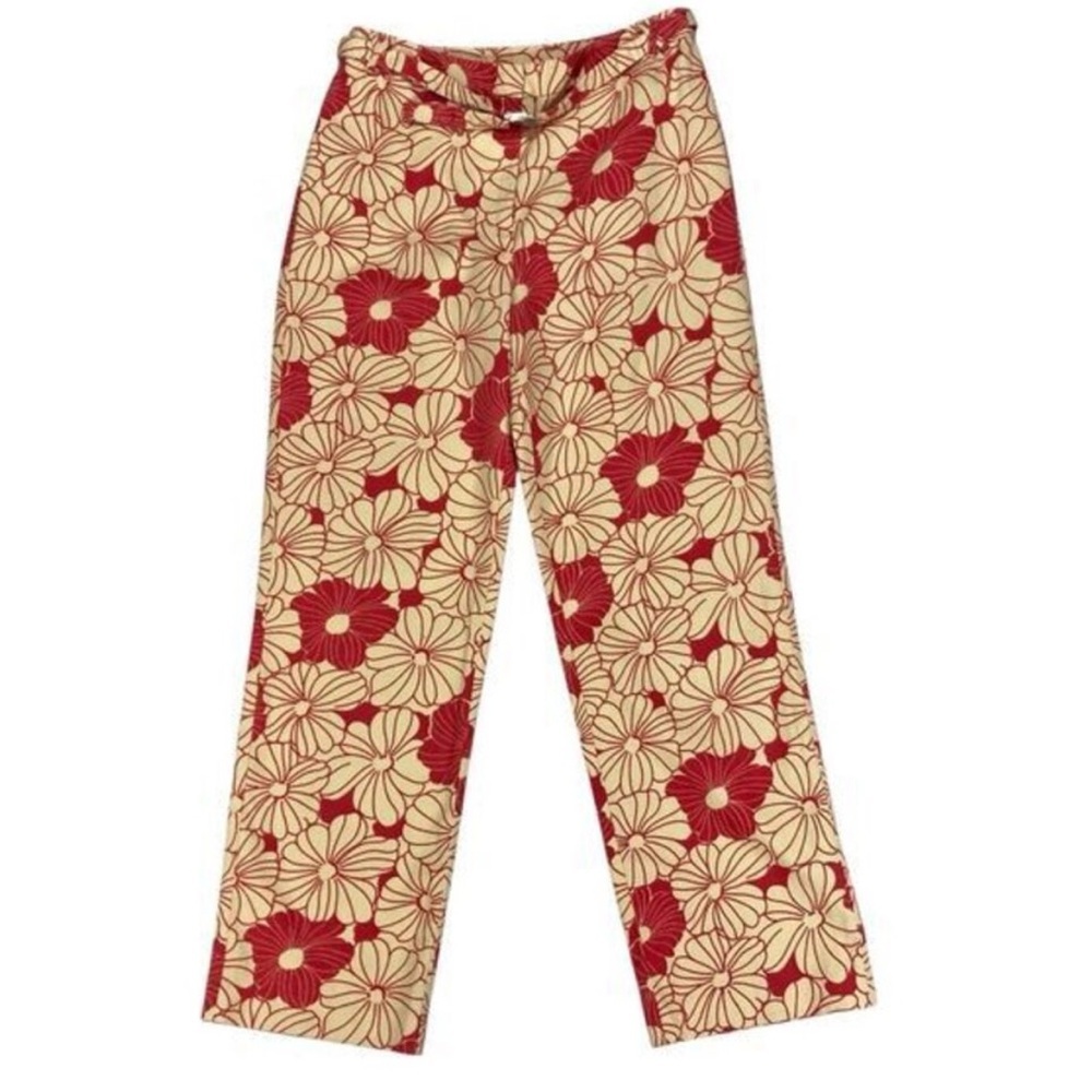 Ann Taylor Loft Floral Red and Tan Pants - Picture 2 of 7